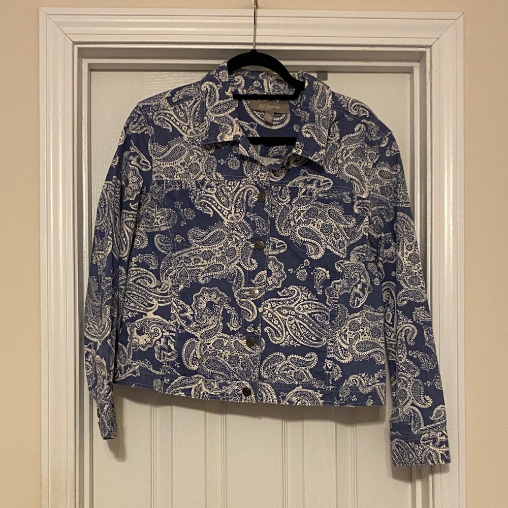 Croft & Barrow Blue Paisley Jean Jacket